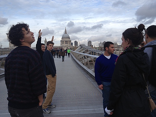 Millennium Bridge with Saint Paul's Cathedral in the background.