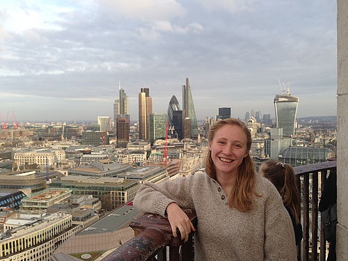 Maddie from the top of Saint Paul's Cathedral!
