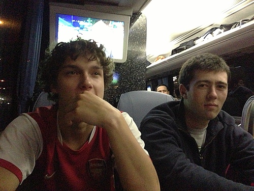 Kurt and Keenan enthralled, watching the highlights on SkySports on the coach ride back.