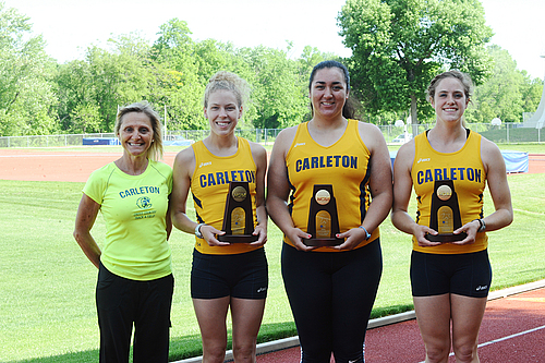 Donna Ricks, Colette Celichowski, Kao Sutton, Amelia Campbell, women's track and field action