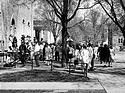 Students outside Willis, 1950s