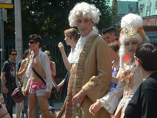 A couple in Georgian dress at the Dublin Gay Pride Parade.