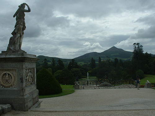 A sweeping view from the steps of the Powerscourt Estate.