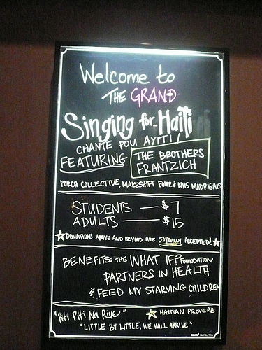 Pictures from Singing for Haiti at the Grand