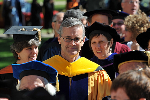 Members of the Carleton College faculty file their way into the Chapel for Opening Convocation.