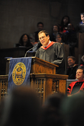 Jimmy Kolker '70 gives the Convocation Address at Opening Convocation.