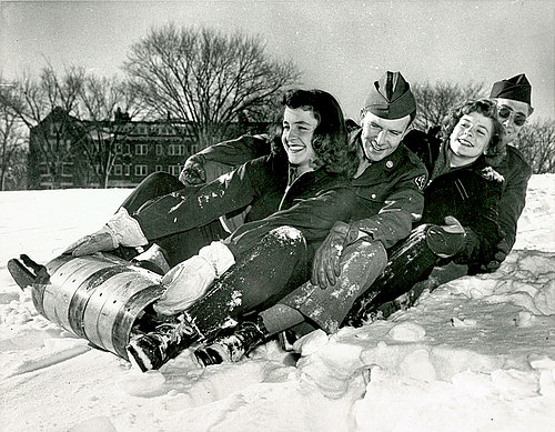 winter sledding, 1944