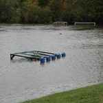 Soccer practice fields under water