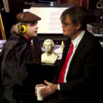 Schiller appears on the live Halloween broadcast of “A Prairie Home Companion” hosted by Garrison Keillor, right, accompanied by Rich Dworsky.