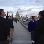 Millennium Bridge with Saint Paul's Cathedral in the background.