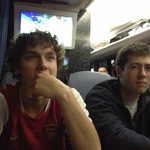 Kurt and Keenan enthralled, watching the highlights on SkySports on the coach ride back.