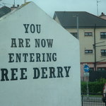 Another Bogside mural with a blunt political message.