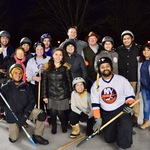 Students engage in an exciting game of Broomball.
