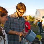 Students toured the farms in Northfield and then enjoyed dinner and live music at SEEDS farm.
