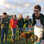 Students toured the farms in Northfield and then enjoyed dinner and live music at SEEDS farm.