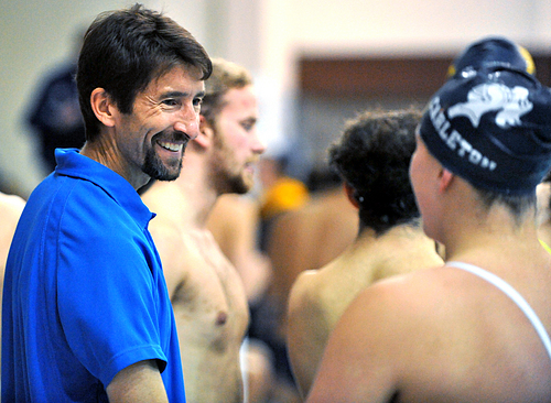 Head Coach Andy Clark, swimming and diving action