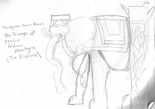 Ta'Sierra's elephant sketch from Hampton Court Palace