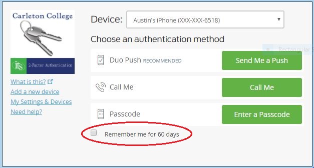 Duo Screen with Remember Me
