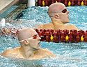 Mike Slavik (left, champion) and Eric Triebe (right, runner-up), Washington University, 50 freestyle