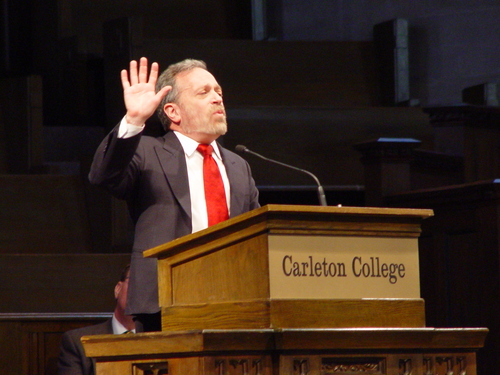 Robert Reich speaking at convocation