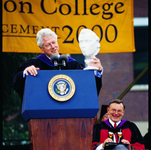 President Clinton with Schiller at Commencement 2000