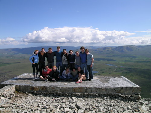 Pilgrims at the top of Croagh Patrick
