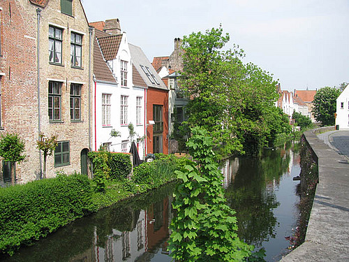 Bruges: A canal in Bruges, Belgium.