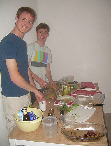 Maastricht: Peter Watkins and Bill Brinkman preparing the winning meal for Iron Chef 2011.
