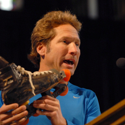 Scott Olson, inventor of the Rollerblade, speaks at a recent convocation.Scott Olson, speaks at a recent convocation. He is attributed with inventing, ... - d5241c2cd87a3625a013fe97e0321c35