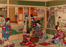 Toyohara Chikanobu, Beauty School, c. 1880