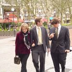 Kate, Taylor, and Michael in the Place d'Armes in Luxembourg