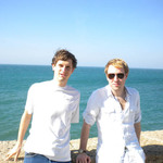 Cadiz: Adam Scherling and Niall Bachynski pose in front of the ocean in Cadiz, Spain.