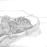 Jeremy's ink sketch of a shoe