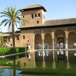 Granada: The palace of the Alhambra at Granada, Spain.