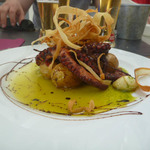 Lisbon: Best meal of the trip. Octopus in Lisbon on a plate of olive oil and potatoes.