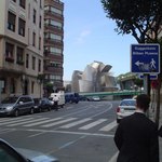 Approaching the Guggenheim in Bilbao