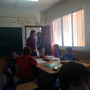 In the classroom visiting Lora Tomayo