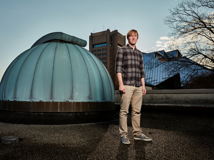 Andrew Chael ’13 outside an observatory