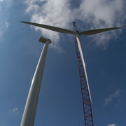 Wind turbine construction, Wednesday, September 1.