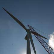 Wind turbine construction, Wednesday, September 1.