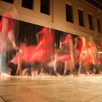 A time lapse photograph of one of the pieces performed at the Ebony II dance performance.