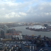 Fantastic view of the O2 Arena and the Thames from the Barclays building.