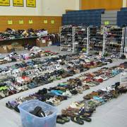 Rows and rows of shoes at Lighten Up