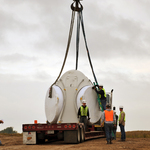 Unloading of nacelle for Carleton's second wind turbine