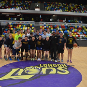 The S&G crew after a fun practice session on the Lions' home court