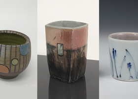 Cups by (left to right) Kathryn Fisher, Kelly Connole, and Juliane Shibata