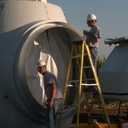 Wind turbine construction, Saturday, August 28.