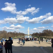 View of the Washington Monument from the Lincoln Memorial.
